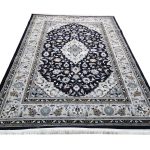 Navy Persian Kashan Traditional Medallion Design Carpet –  400x300cm