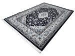 Persian Kashan Machine Made Carpet 340 x 240 CM – Navy Blue & Grey Rug - Image 4