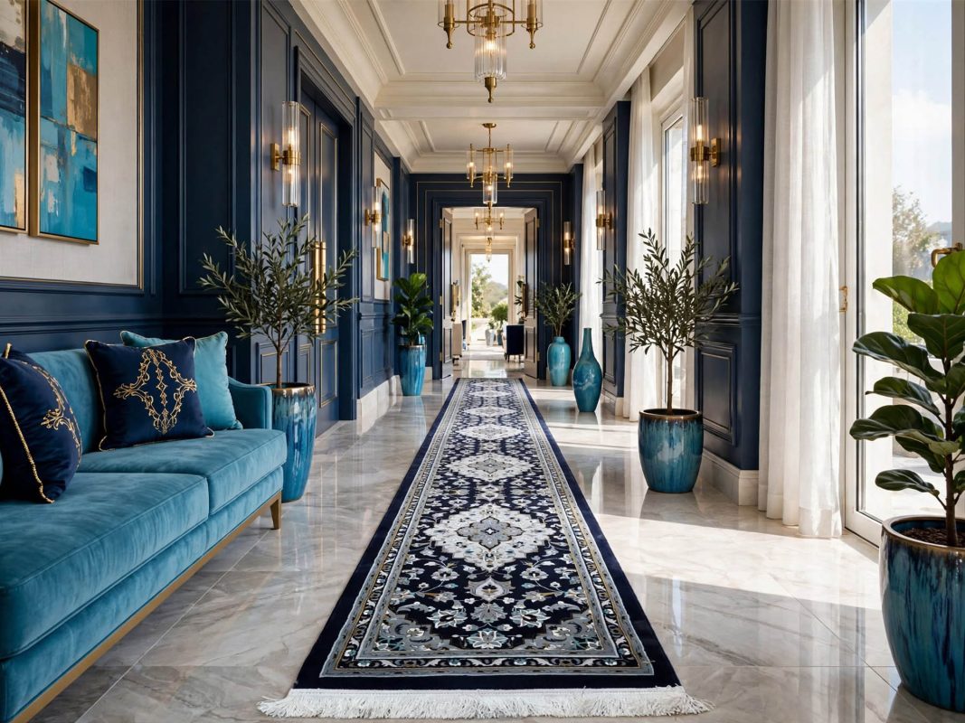 4668738 Meter Navy Persian Runner carpet