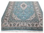 Blue Persian Kashan Carpet – Traditional Medallion Design - Image 5