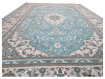 Blue Persian Kashan Carpet – Traditional Medallion Design - Image 6