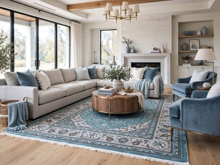 Blue large carpet - 340x240cm