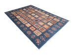 Fine blue Afghan Ariana Handmade Carpet - 301 x 211 cm - Image 4