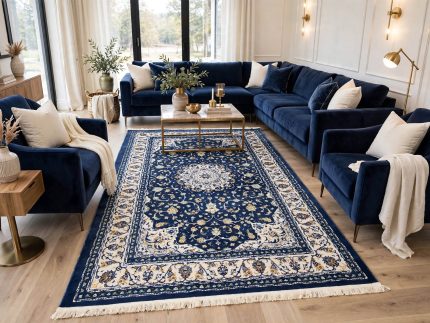 Persian NAvy Nain Carpet - 275x160 cm