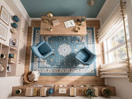 turquoise blue persian carpet - 230x160cm