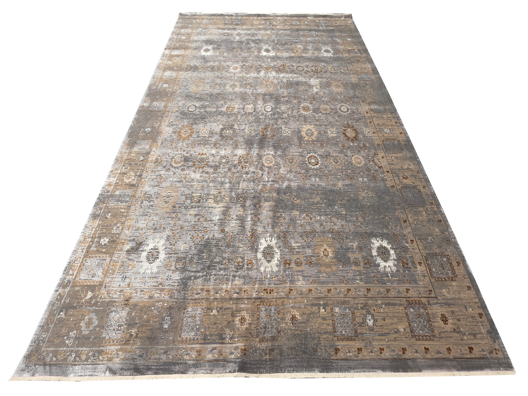 C490 9812 grey d grey 400 x 300 1 Beautiful Beige grey Vintage design carpet 400 x 300 cm - Image 1
