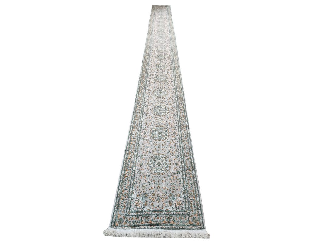 8 Meter Long Runner Carpet - Color: Beige and Green