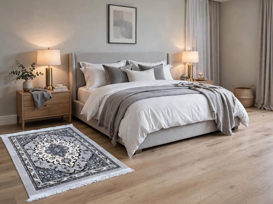 Persian Grey Bedside Carpet - size: 120x80 CM