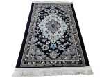 Fine Kashan Persian Navy Carpet 120x80cm – Machine Made Rug - Image 3