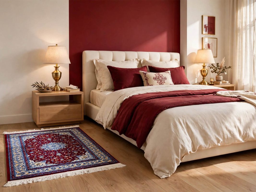 Persian Red Bedside Carpet - size: 120x80 CM