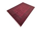 Beautiful Red Afghan Bukhara Design Carpet 291x205 cm - Image 3