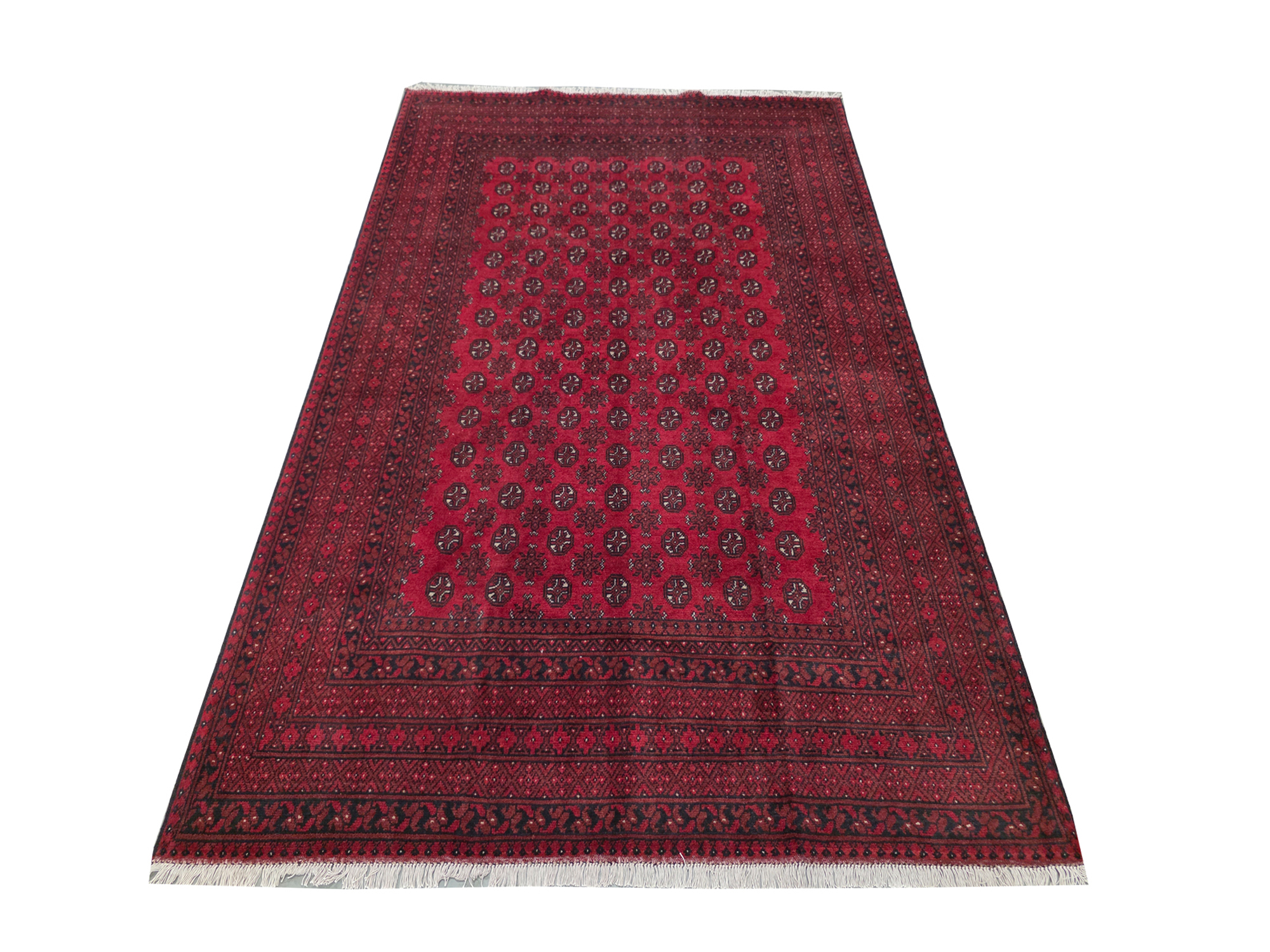 701 291x205 1 Beautiful Red Afghan Bukhara Design Carpet 291x205 cm - Image 1