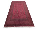 Beautiful Red Afghan Bukhara Design Carpet 291x205 cm - Image 2