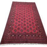 Gorgeous Red Afghan Bukhara Design Carpet 246x167 CM