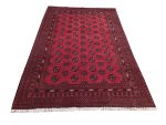 Gorgeous Red Afghan Bukhara Design Carpet 246x167 CM - Image 2