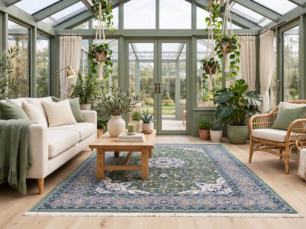 Persian Green Carpet - 400x300cm
