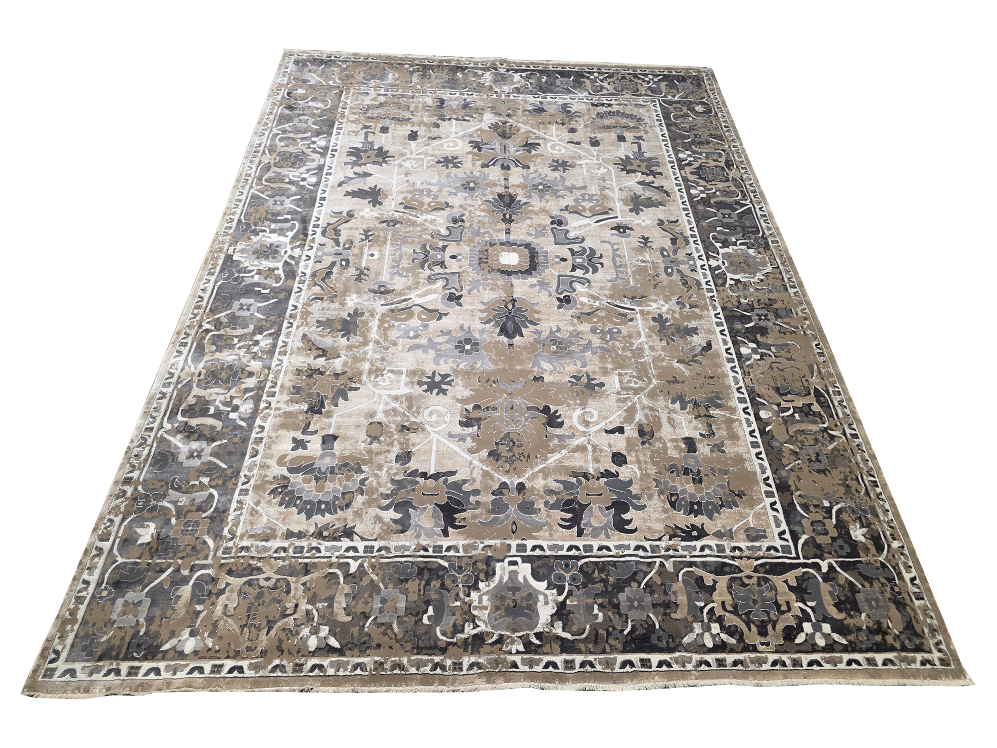 9806B BEIGE D GREY 300 X 400 1 Incredible Vintage Style Carpet 400 x 300 CM (4x3m) - Image 1