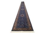 Beautiful blue Persian design Kashan Carpet –  800 x 80 cm - Image 2