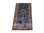 Beautiful blue Persian design Kashan Carpet –  800 x 80 cm - Image 3