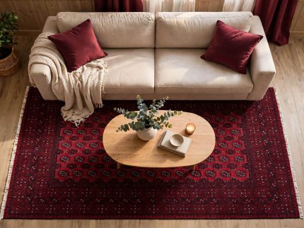 3x2meter Red Afghan Handmade Carpet