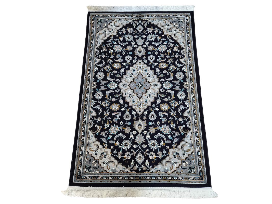 Navy Persian Kashan Carpet - Size: 180x120cm