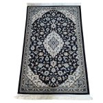 Navy Persian Kashan Carpet - Size: 180x120cm