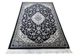 Navy Kashan Persian Carpet 180x120cm – Machine Made Rug - Image 3