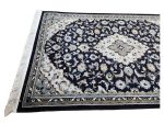 Navy Kashan Persian Carpet 180x120cm – Machine Made Rug - Image 5