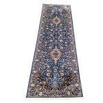 Blue Persian design Kashan Carpet runner –  300x80 cm