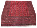 Stunning Handmade Red Afghan Bukhara Design Carpet 287x200 CM - Image 5