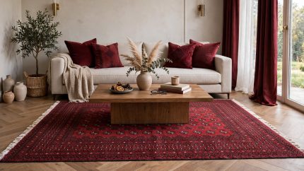 3x2meter Red Afghan Handmade Carpet