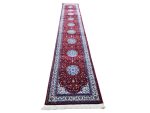 Persian Nain Design Machine Made Runner Carpet 500x80cm – Red Medallion Hallway Rug - Image 3