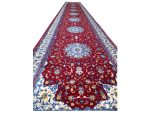 Persian Nain Design Machine Made Runner Carpet 500x80cm – Red Medallion Hallway Rug - Image 5