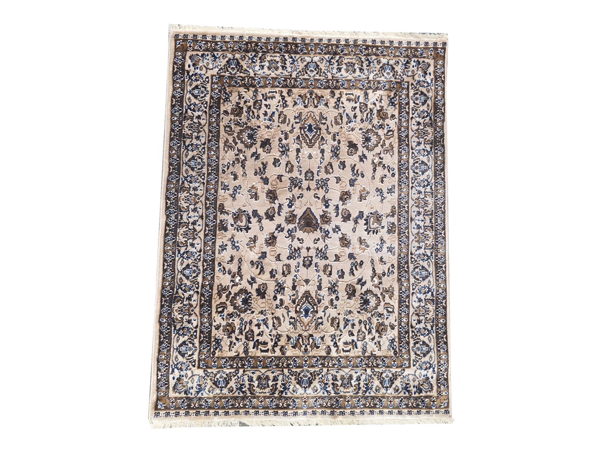9847 CREAM BEIGE 120 X 80 1 Cream Beige Persian Design Carpet 120x80cm | QPRugs - Image 1