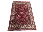 Red & Beige Persian Design Carpet 120x80cm | QPRugs - Image 3