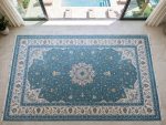 Persian Nain Blue Machine Made Carpet 400x300cm