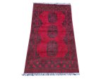 Afghan Aqcha Red Elephant Foot Carpet 185x102cm | QPRugs - Image 2