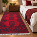 Afghan Aqcha Red Elephant Foot Carpet 185x102cm | QPRugs