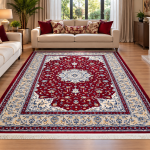 Stunning Persian Nain Machine Made Carpet – Red 300x200cm (3x2m)