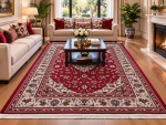 Incredible Persian Kashan  Carpet – Red 300x200cm (3x2m) - Image 6