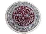 Round Persian Nain Machine Made Carpet – Red 150 x 150 cm - Image 2