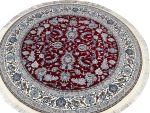 Round Persian Nain Machine Made Carpet – Red 150 x 150 cm - Image 3