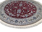 Round Persian Nain Machine Made Carpet – Red 150 x 150 cm - Image 4