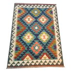 Beautiful Afghan Handmade Choubi Kilim – Rug - 145 X 100 cm
