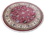 Stunning Red Persian Kashan Medallion Round Rug 200x200cm