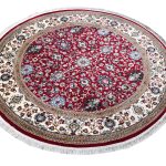 Stunning Red Persian Kashan Medallion Round Rug 200x200cm