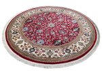 Stunning Red Persian Kashan Medallion Round Rug 200x200cm - Image 2