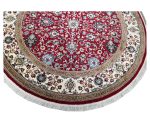 Stunning Red Persian Kashan Medallion Round Rug 200x200cm - Image 3