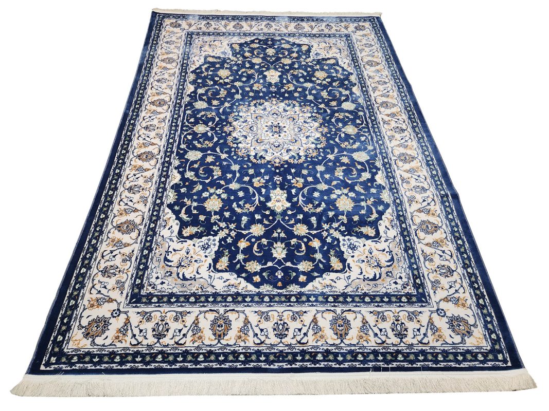 Persian Navy Blue Floral Carpet – 300x200cm