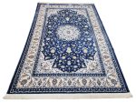 Persian Navy Blue Floral Carpet – 300x200cm